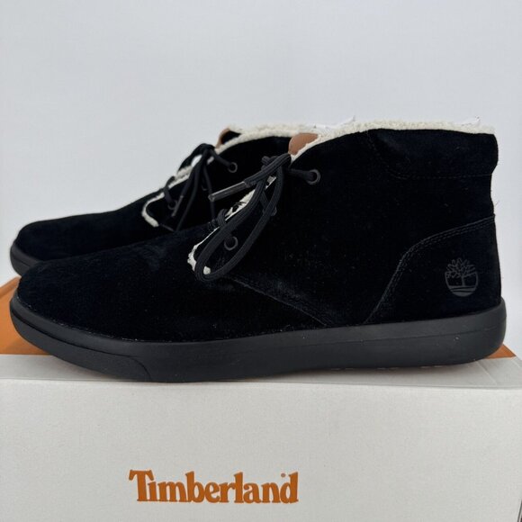 Timberland Men's Ashwood Park Warm-Lined Suede Chukka Boots sz 11 Black Lace-up - Picture 1 of 5
